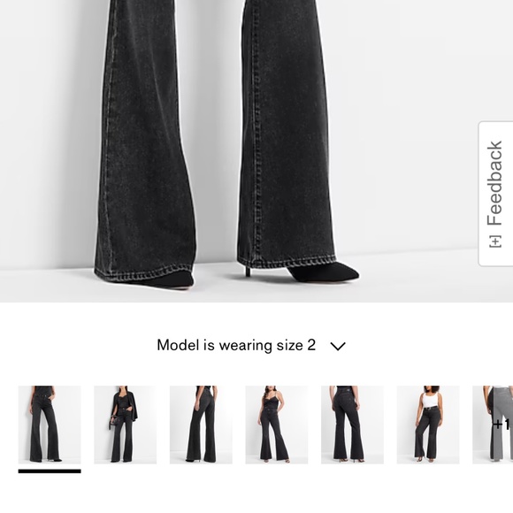 Mid Rise Washed Black '70s Flare Jeans, size 2 - Picture 7 of 8